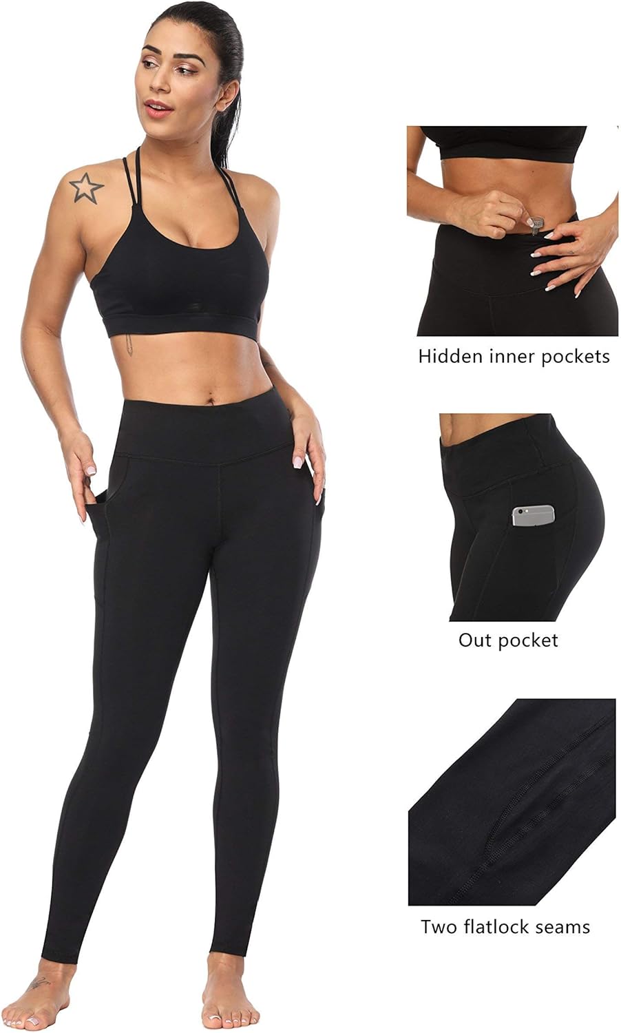 GetUSCart- Fengbay 2 Pack High Waist Yoga Pants, Pocket Yoga Pants Tummy  Control Workout Running 4 Way Stretch Yoga Leggings
